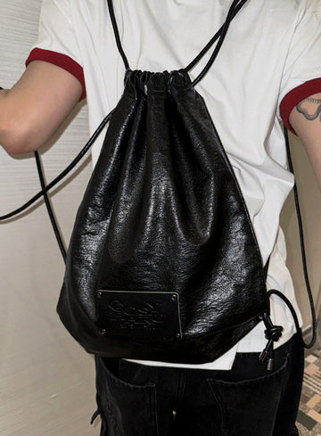 Leather String Patch Bag